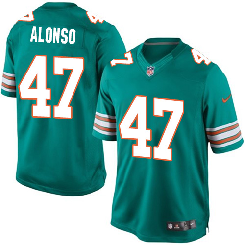 Men's Limited Kiko Alonso Nike Jersey Aqua Green Alternate - #47 NFL Miami Dolphins